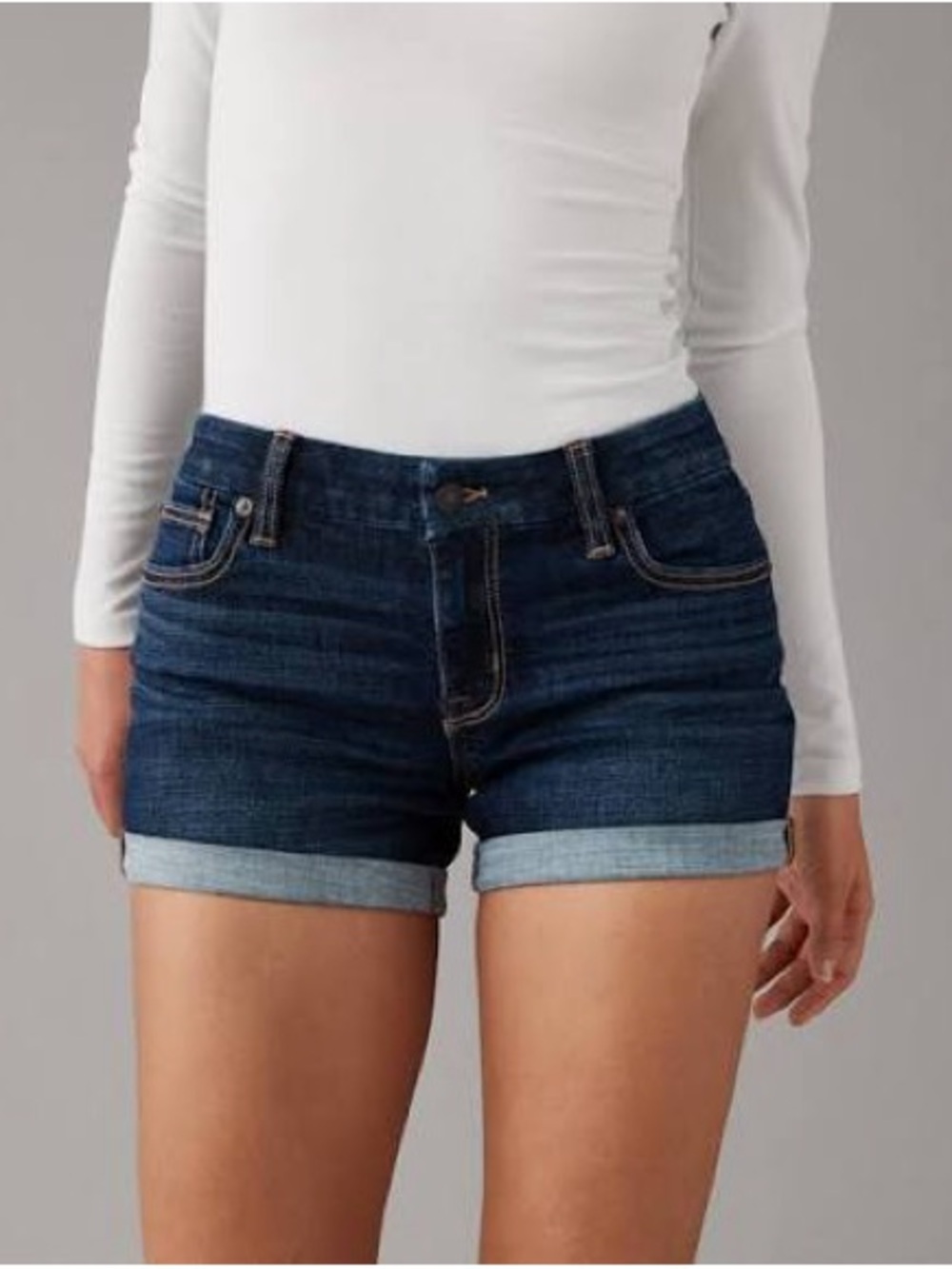 AE Next Level Curvy Denim MIDI Short Dark Ink size 12